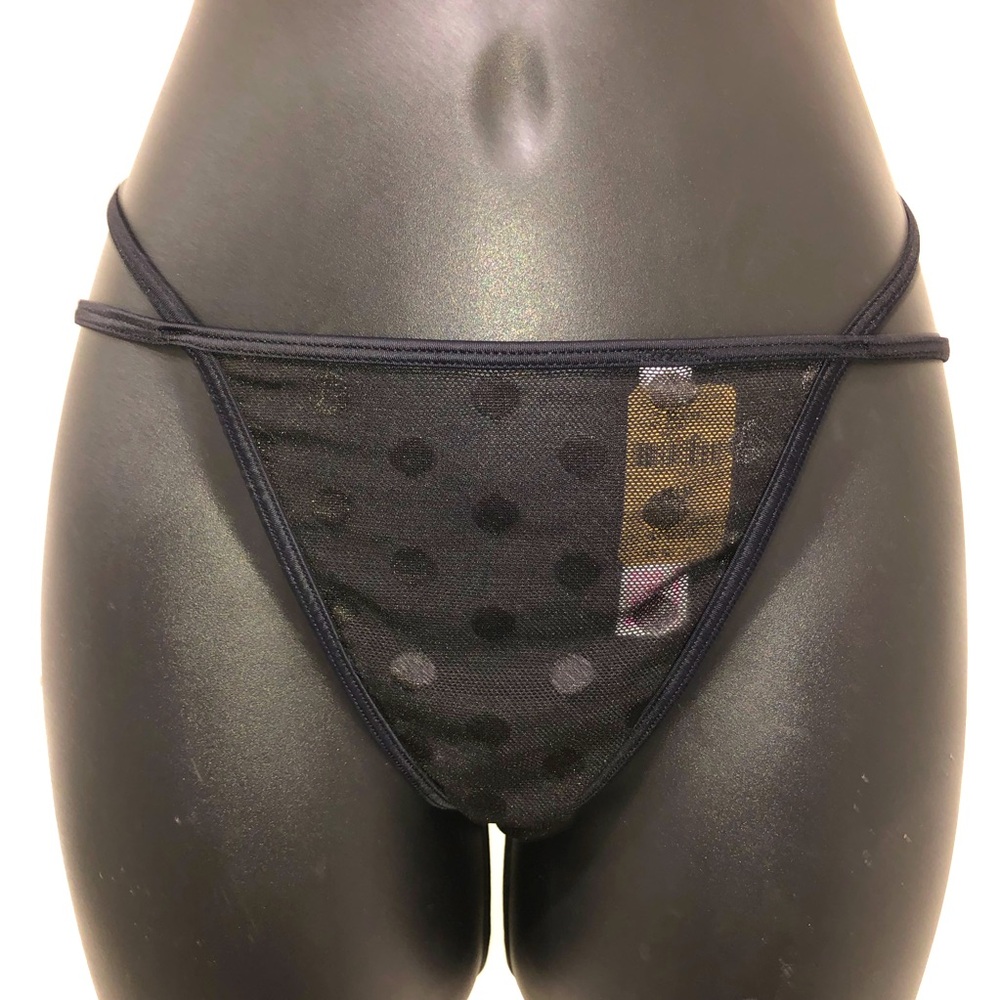 3 for $15 MUST BUNDLE - NWT PINK Strappy Black Mesh Polka Dot Thong